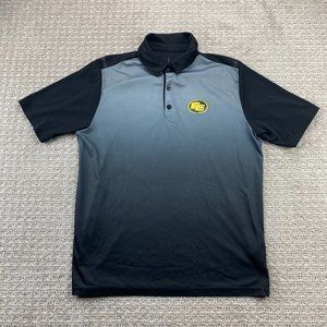 Edmonton Football Golf Shirt Men Medium M Black Gray Polo Polyester CFL Elevate